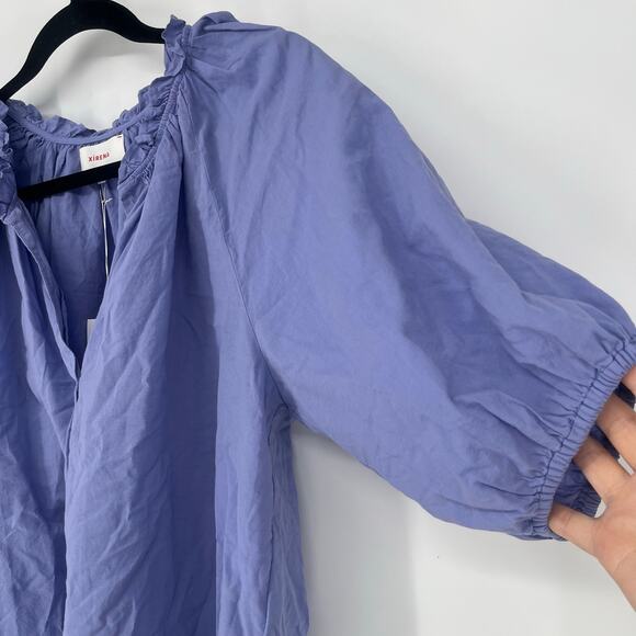 Xirena Jules Top Dark Periwinkle Purple Balloon Sleeves Women's Size Medium - Picture 10 of 11